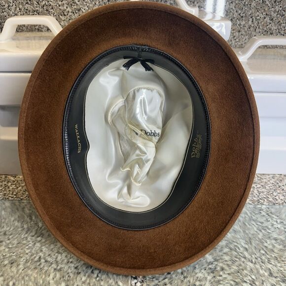 Vintage 1979 Dobbs Fifth Ave New York Fedora Hat Men's 7 1/8 Brown Fur Felt - Picture 11 of 16